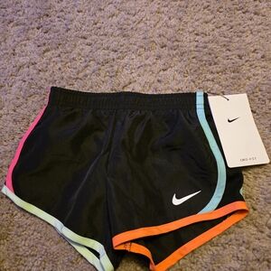 Nike Kids Black Dri-FIT Shorts with Multicolor Trim